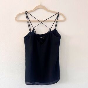 EXPRESS black blouse cross strap tank
